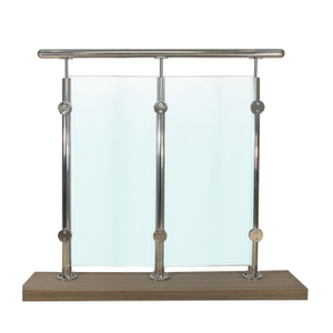 Balustrade droite en verre en acier inoxydable